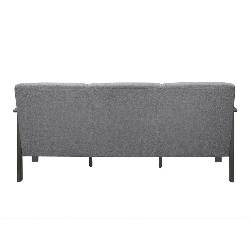 Wiston 72 Inch Sofa Soft Gray Polyester Dark Gray Solid Rubberwood By Casagear Home BM313120