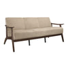 Rica 73 Inch Sofa, Soft Beige Velvet, Walnut Brown Solid Rubberwood By Casagear Home