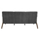 Rica 73 Inch Sofa Soft Dark Gray Velvet Walnut Brown Solid Rubberwood By Casagear Home BM313136