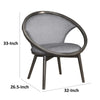 Lara 32 Inch Accent Chair Gray Polyester Dark Round Solid Wood Frame By Casagear Home BM313138