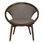 Lara 32 Inch Accent Chair Brown Polyester Dark Round Solid Wood Frame By Casagear Home BM313139