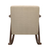 Tim 37 Inch Rocking Armchair Beige Polyester Walnut Brown Solid Wood By Casagear Home BM313142