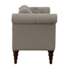 Ria 75 Inch Settee Chaise 2 Pillows Beige Polyester Brown Solid Wood By Casagear Home BM313152