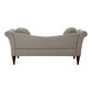 Ria 75 Inch Settee Chaise 2 Pillows Beige Polyester Brown Solid Wood By Casagear Home BM313152