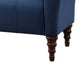 Ria 75 Inch Settee Chaise 2 Pillows Blue Polyester Brown Solid Wood By Casagear Home BM313153