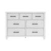 Gemi 59 Inch Wide Dresser with 7 Drawers Black Handles White Wood Finish By Casagear Home BM313168