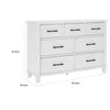 Gemi 59 Inch Wide Dresser with 7 Drawers Black Handles White Wood Finish By Casagear Home BM313168