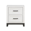 Thiem 28 Inch Nightstand with 2 Drawers Black Handles White Wood Finish By Casagear Home BM313170