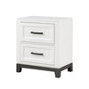 Thiem 28 Inch Nightstand with 2 Drawers Black Handles White Wood Finish By Casagear Home BM313170