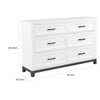 Thiem 61 Inch Wide Dresser 6 Drawers with Black Handles White Wood Finish By Casagear Home BM313171