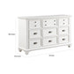 Lyni 61 Inch Wide Dresser with 9 Drawers Farmhouse White Acacia Wood By Casagear Home BM313177