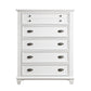 Lyni 55 Inch Tall Dresser Chest with 5 Drawers Farmhouse White Acacia Wood By Casagear Home BM313178