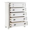 Lyni 55 Inch Tall Dresser Chest with 5 Drawers Farmhouse White Acacia Wood By Casagear Home BM313178