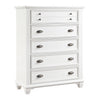 Lyni 55 Inch Tall Dresser Chest with 5 Drawers, Farmhouse White Acacia Wood By Casagear Home