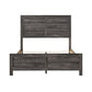 Romy Queen Size Bed with Headboard and Footboard Rustic Gray Textured Wood By Casagear Home BM313182