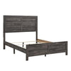 Romy Queen Size Bed with Headboard and Footboard Rustic Gray Textured Wood By Casagear Home BM313182