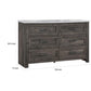 Romy 59 Inch Wide Dresser 6 Drawers Rustic Farmhouse Gray and White Wood By Casagear Home BM313184