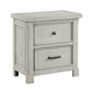 Myna 29 Inch Nightstand with 2 Drawers Rustic Farmhouse White Oak Veneer By Casagear Home BM313186