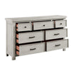 Myna 67 Inch Wide Dresser 7 Drawers Rustic Farmhouse White Oak Veneer By Casagear Home BM313187