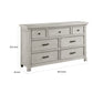 Myna 67 Inch Wide Dresser 7 Drawers Rustic Farmhouse White Oak Veneer By Casagear Home BM313187