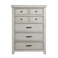 Myna 57 Inch Tall Dresser Chest with 7 Drawers Rustic White Oak Veneer By Casagear Home BM313188