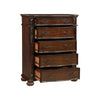 Nami 50 Inch Tall Dresser Chest 5 Drawers Carved Cherry Brown Solid Wood By Casagear Home BM313193