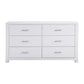 Roni 66 Inch Wide Dresser 6 Drawers Embossed Design White Solid Wood By Casagear Home BM313195