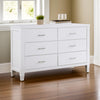 Roni 66 Inch Wide Dresser 6 Drawers Embossed Design White Solid Wood By Casagear Home BM313195