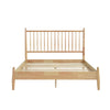 Lika Queen Size Platform Bed Vertical Slatted Headboard Natural Brown By Casagear Home BM313197