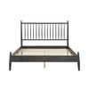 Lika Queen Size Platform Bed Vertical Slatted Headboard Gray Finish By Casagear Home BM313198