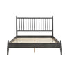 Lika Queen Size Platform Bed Vertical Slatted Headboard Gray Finish By Casagear Home BM313198