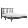 Lika Queen Size Platform Bed, Vertical Slatted Headboard, Gray Finish By Casagear Home