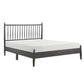 Lika Queen Size Platform Bed Vertical Slatted Headboard Gray Finish By Casagear Home BM313198