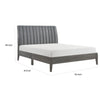 Queen Size Platform Bed Channel Tufted Upholstered Back Gray Velvet By Casagear Home BM313199