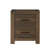 Aco 30 Inch Nightstand 2 Drawers with Black Handles Antique Brown Wood By Casagear Home BM313200