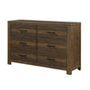 Aco 67 Inch Wide Dresser 6 Drawers with Black Handles Antique Brown By Casagear Home BM313201