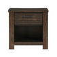 Niti 28 Inch Nightstand 1 Drawer and 1 Open Storage Cubby Antique Brown By Casagear Home BM313203