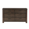 Niti 63 Inch Wide Dresser with 6 Drawers Antique Brown Solid Wood By Casagear Home BM313204