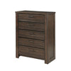 Niti 51 Inch Tall Dresser Chest 5 Drawers Antique Brown Solid Wood By Casagear Home BM313205