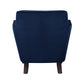 Jess 34 Inch Accent Armchair with 1 Pillow Channel Tufted Blue Velvet By Casagear Home BM313206