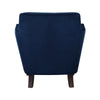 Jess 34 Inch Accent Armchair with 1 Pillow Channel Tufted Blue Velvet By Casagear Home BM313206