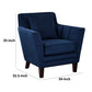 Jess 34 Inch Accent Armchair with 1 Pillow Channel Tufted Blue Velvet By Casagear Home BM313206