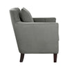 Jess 34 Inch Accent Armchair with 1 Pillow Gray Velvet Channel Tufted By Casagear Home BM313207