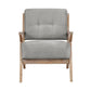 Edra 33 Inch Accent Armchair Wood Frame Light Gray Polyester Cushions By Casagear Home BM313209