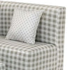 Kids Sectional Sofa with Ottoman 4 Pillows Checkered Fabric Green White By Casagear Home BM313215