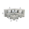 Kids Sectional Sofa with Ottoman 4 Pillows Checkered Fabric Green White By Casagear Home BM313215