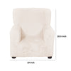 Tye 19 Inch Kids Sofa Chair White Soft Faux Fur Padded Seat Round Legs By Casagear Home BM313219