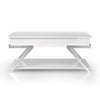 Tius 48 Inch Coffee Table Chrome Frame Lift Top High Gloss White Finish By Casagear Home BM313231