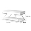 Tius 48 Inch Coffee Table Chrome Frame Lift Top High Gloss White Finish By Casagear Home BM313231