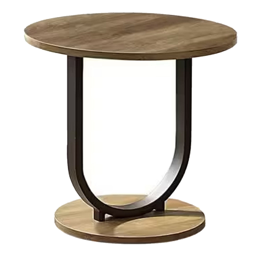 Obin 3 Piece Coffee and End Table Set Brown MDF Black U Shape Steel Base By Casagear Home BM313234